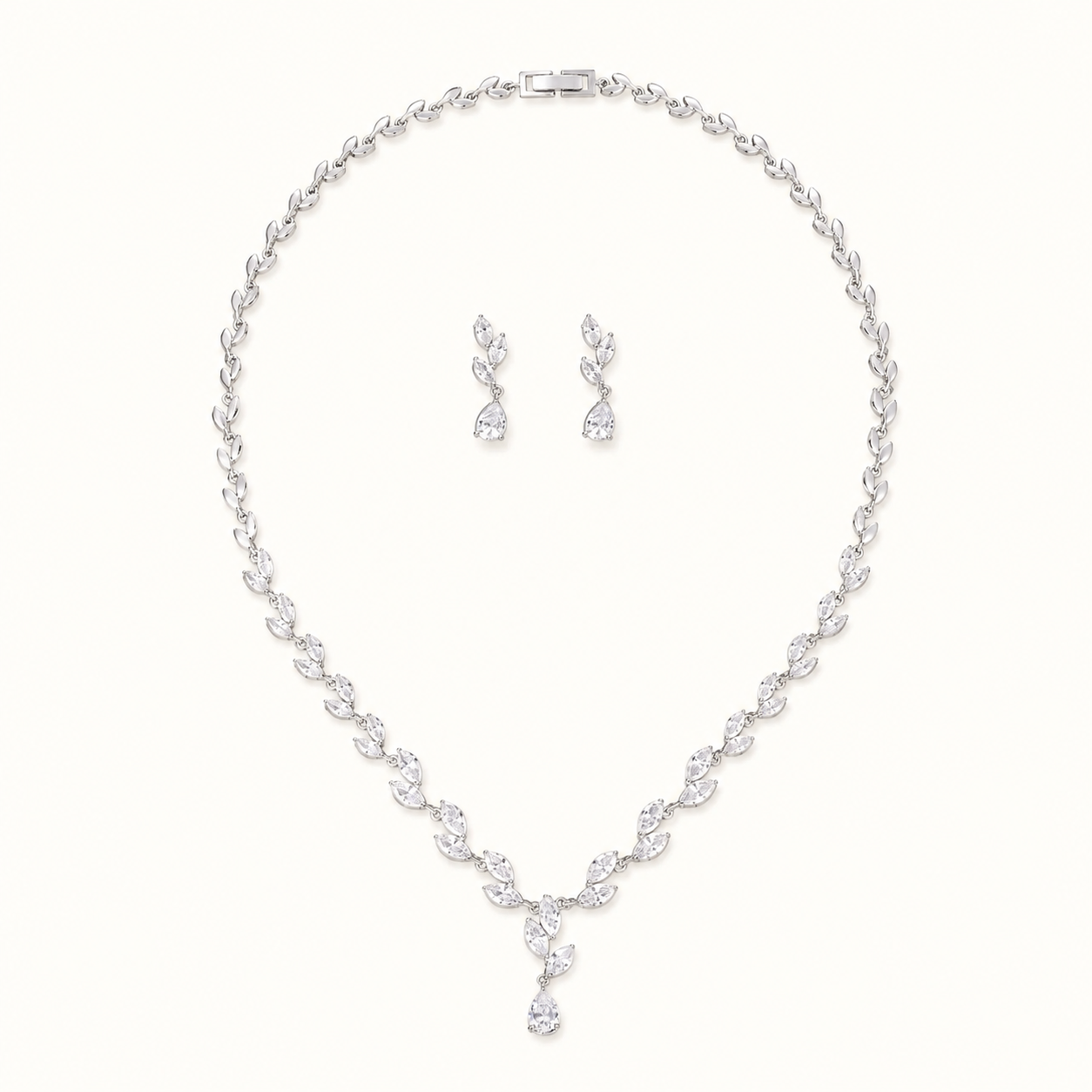Celestia Leaf Crystal Jewelry Set