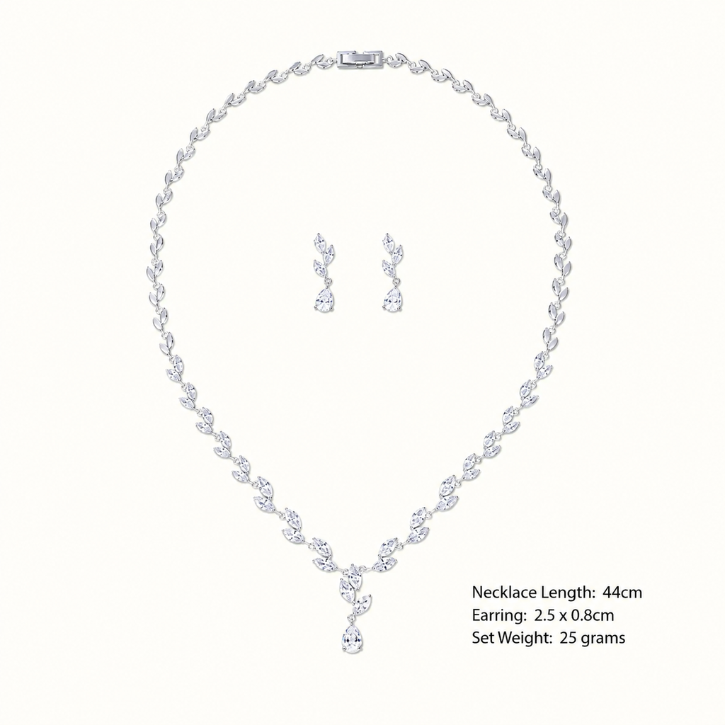 Celestia Leaf Crystal Jewelry Set