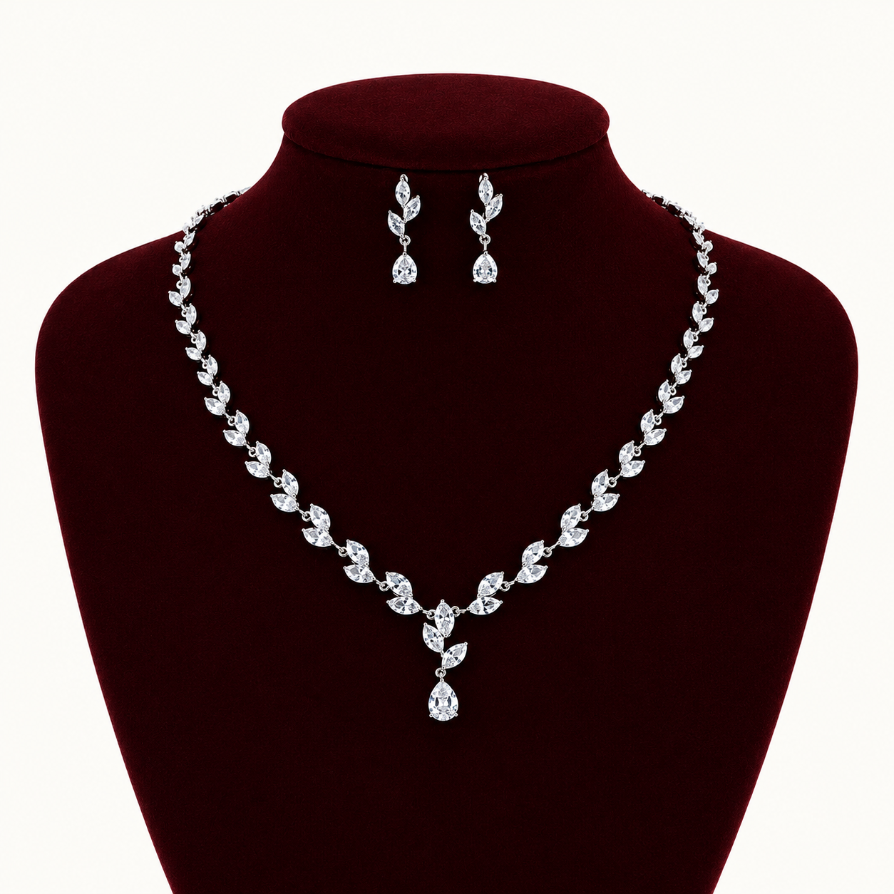 Celestia Leaf Crystal Jewelry Set