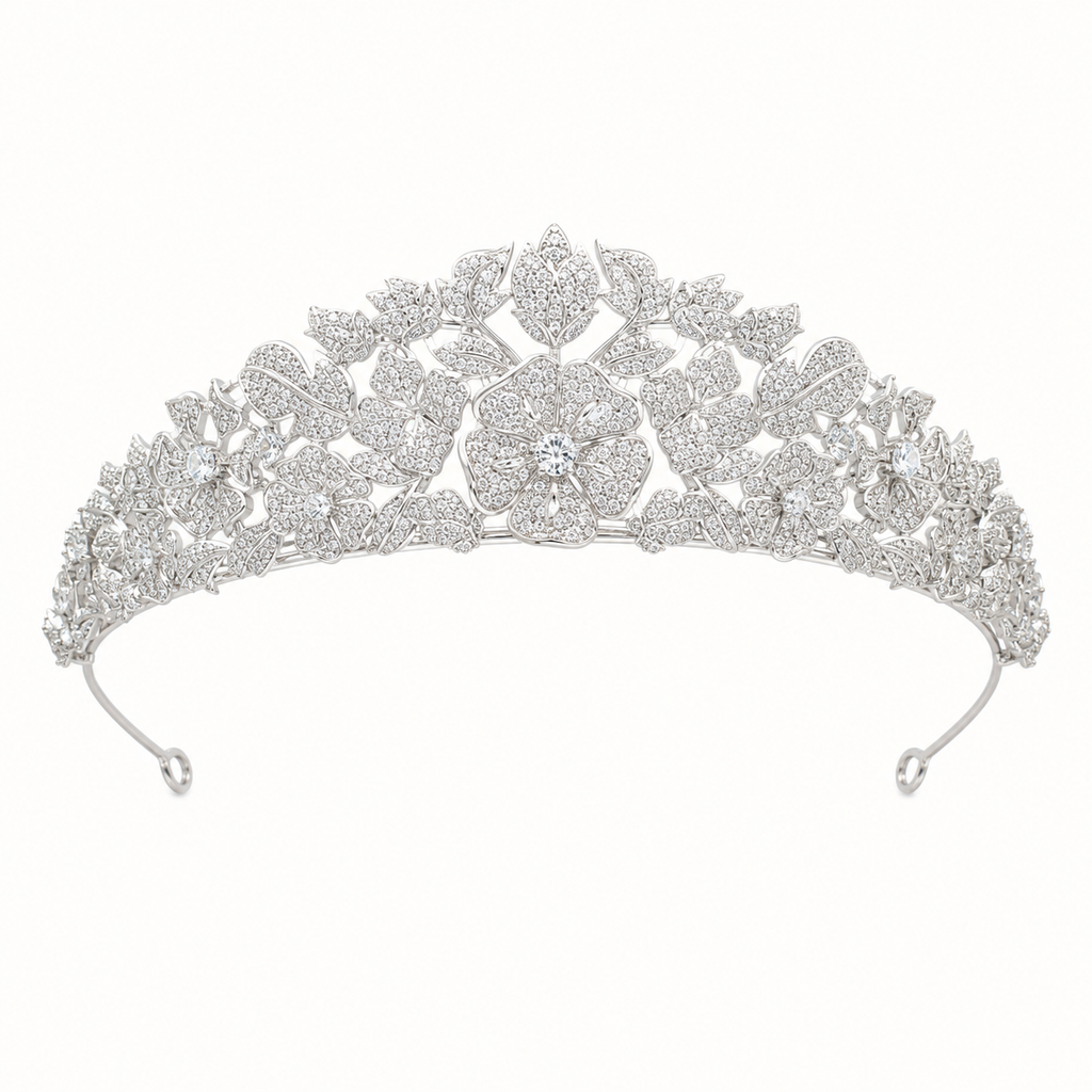 Éliane Floral Zirconia Tiara
