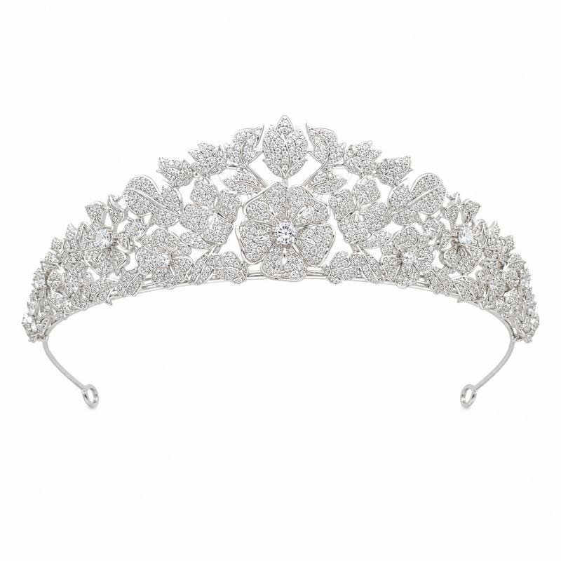 Éliane Floral Zirconia Tiara