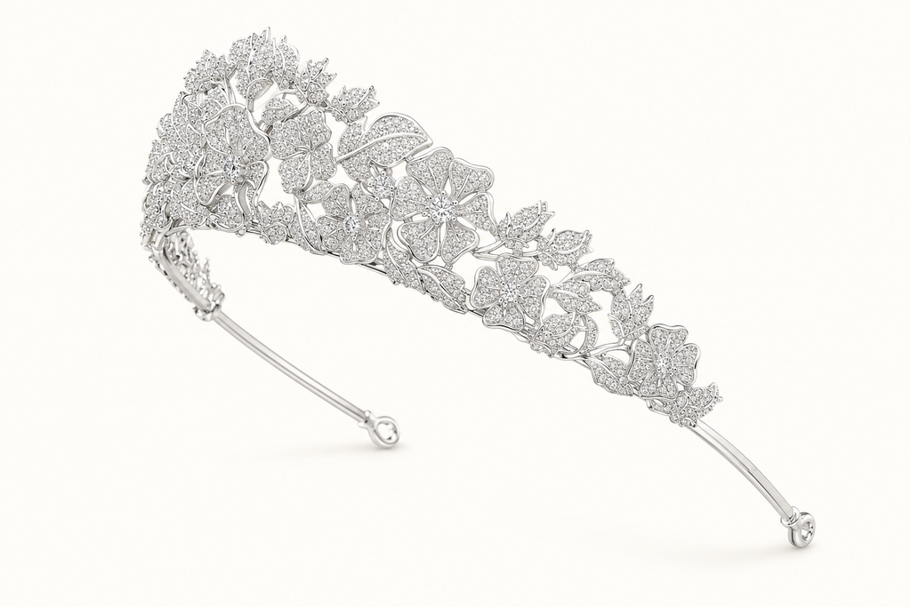 Éliane Floral Zirconia Tiara