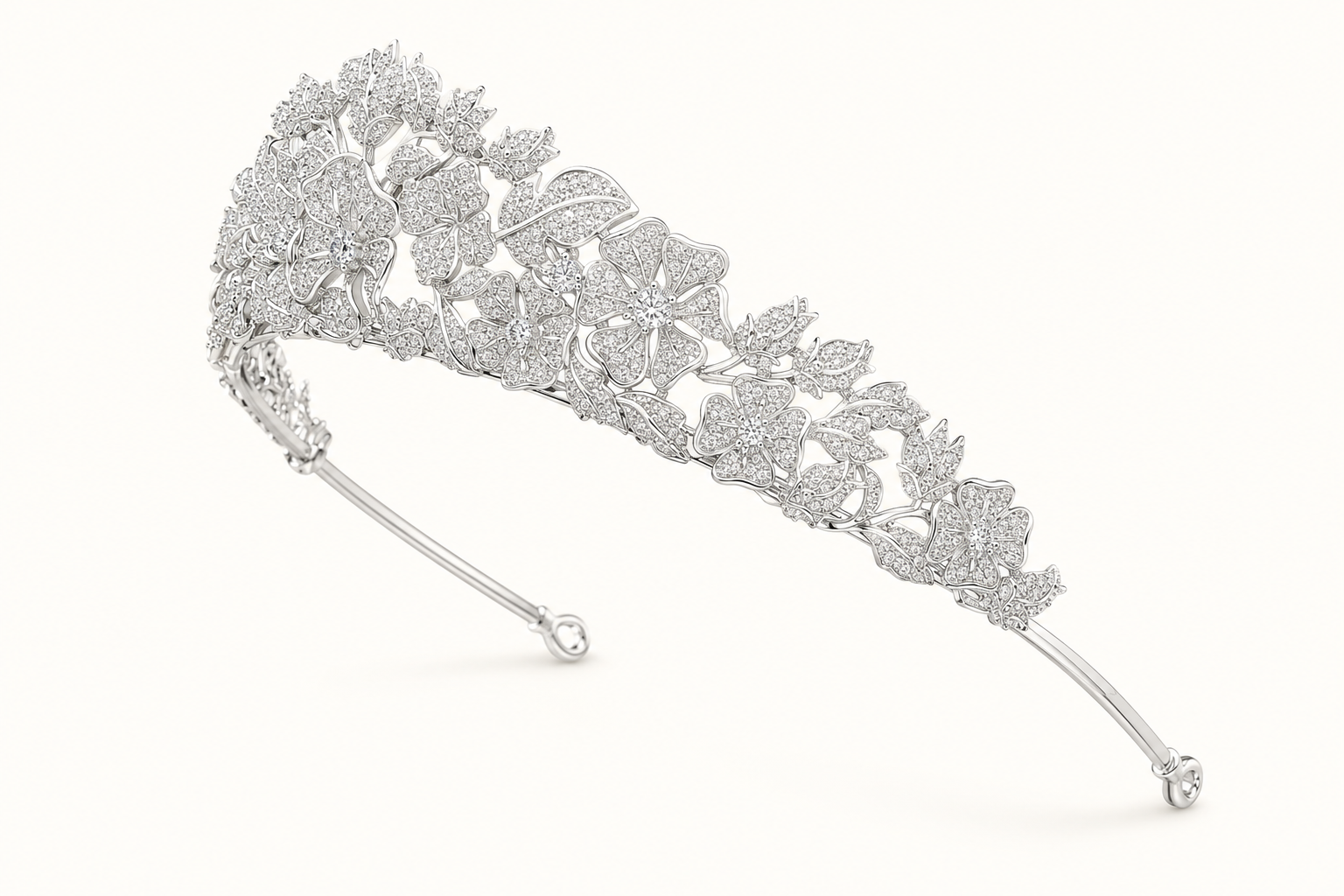 Éliane Floral Zirconia Tiara