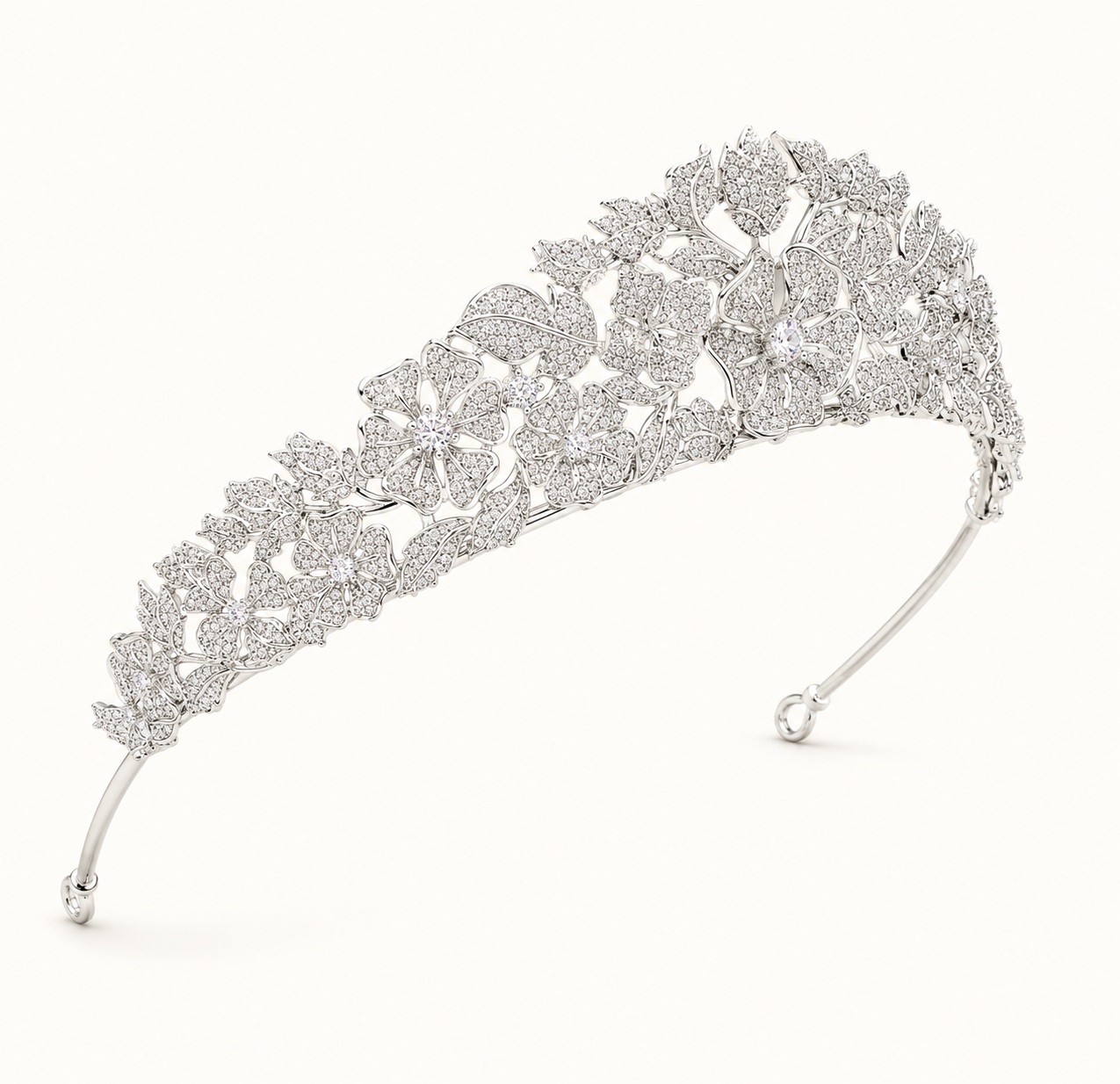 Éliane Floral Zirconia Tiara