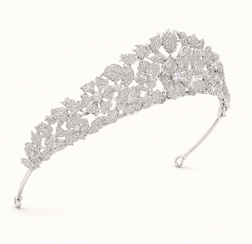 Éliane Floral Zirconia Tiara